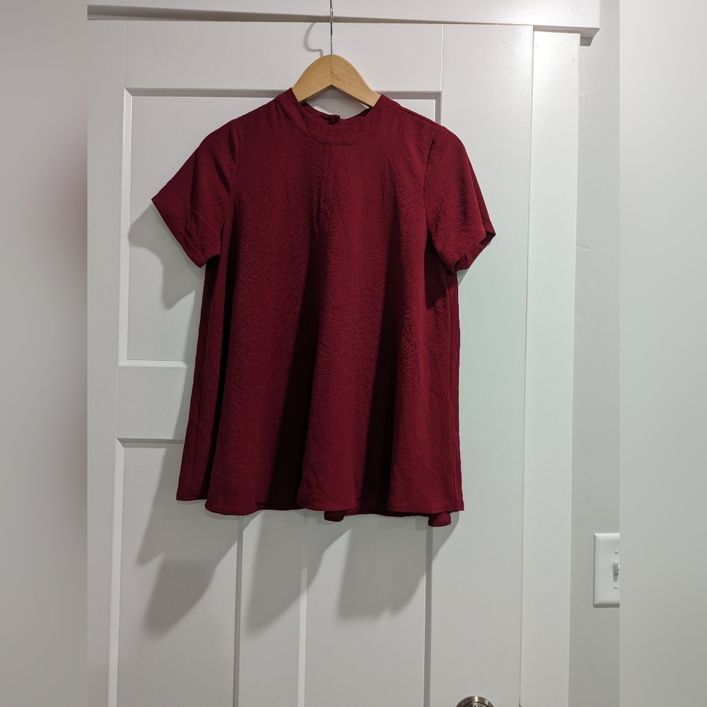 Red Flowy Shirt Size Small